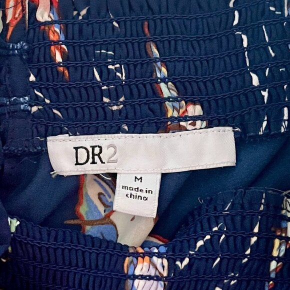 Navy Hummingbird Print Sleeveless Blouse Size M - Picture 7 of 11